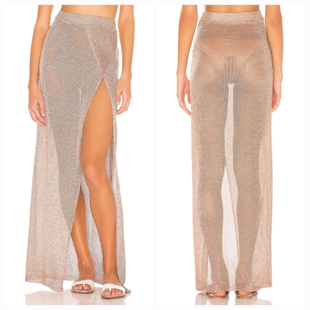 Superdown Keva Wrap Maxi Skirt in Bronze